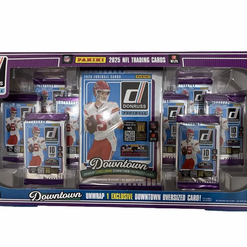 2025  Donruss Football Sealed Bundle Box (1 Oversized Downtown Card And 8 Packs Per Box)