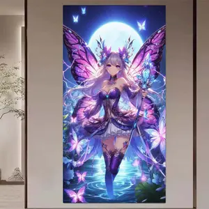 1 set of DIY diamond painting kit, 5D diamond art kit, DIY decoration fairy, moon, butterfly diamond painting kit full round drill, mosaic, diamond art, DIY art home decor, suitable for Christmas, Wall Art Painting.