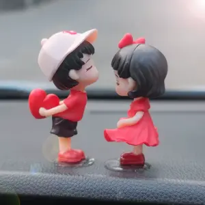 Cute Couple Kiss Dashboard Figurines Perfect Gift Idea for Couples Anniversaries Valentine's Day High-Quality Resin Ornament with Balloon Detail