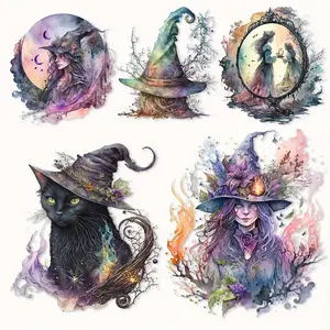 99pieces Vintage Magic Theme Self-adhesive Stickers, Decorative Sticker, Perfect for DIY Crafts, Holiday Decorations, Scrapbooking Supplies, Bullet Journals,Water Bottle,Greeting Card Decoration,Skateboard,Arts Crafts, Sticker Packs