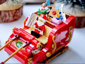 Santa's Sleigh - Building Toys for Kids, Boys & Girls, Ages 9+ - Indoor Christmas Decorations for Home W/Santa Claus Figurine & Reindeer - Gifts for Boys & Girls - 40499