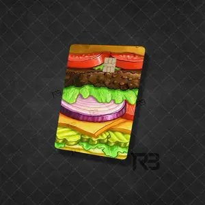 Juicy Delicious Burger Sticker Cover for Debit Card or Credit Card