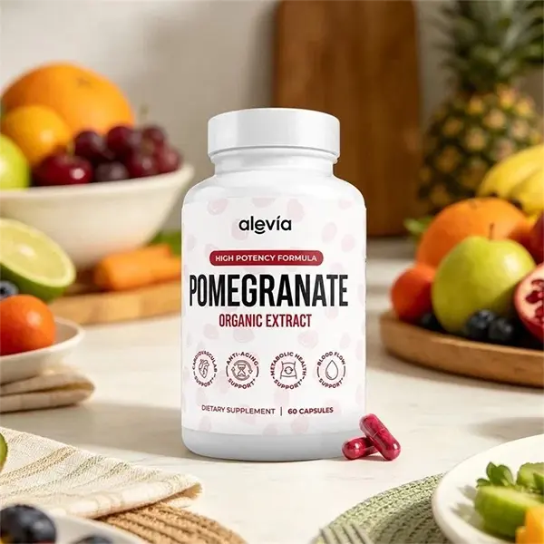 Alevia Organic Pomegranate Extract Capsules, Antioxidant Support for Heart, Immune & Cellular Wellness, Non-GMO, 60 Capsules