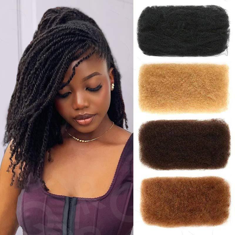 [1 Packs ]QVR Brazilian Remy Hair Afro kinky Bulk Human Hair For Braiding Dreadlock Hair