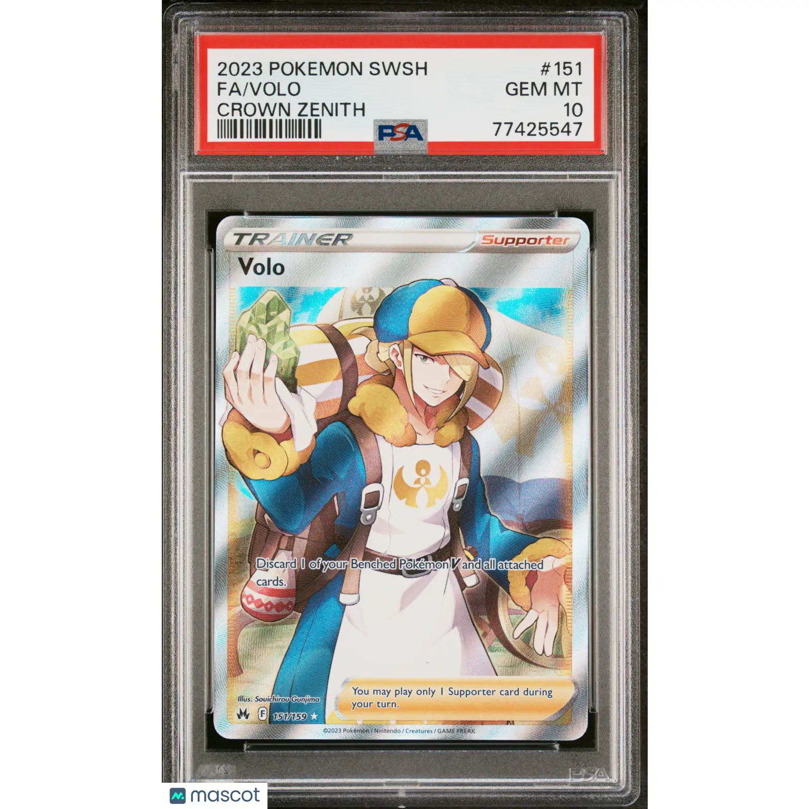 PSA 2023 Pokémon Volo #151 Crown Zenith Full Art 10 GEM MINT Graded Card
