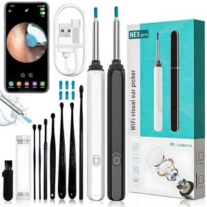 Electric Ear Wax Removal Tool with Camera, Earwax Remover Cleaner with 6 Counts Ear Pick Set & 8 Counts Ear Cleaning Tools, Earwax Removal Kit for Ios & Android, Ear Canal Cleaner