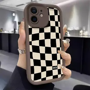 Checkerboard Pattern Phone Case, Anti-drop Cellphone Protective Case, Total Protective Shockproof Mobile Phone Cover for Samsung iPhone 17/16/15/14/13/12/11/Plus/Pro Max