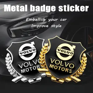2pcs 3D Metal Stickers Universal Car Spoiler Trunk Decals Wheat Emblem for Volvo XC90 V90 V60 XC60 V40 V50 EC40 EX40 S80 S60 S90 C40 XC40 V70 XC70 C30 AWD