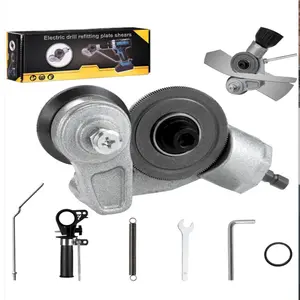 Universal Metal Sheet Cutter,Electric Drill Plate Cutter,Metal Nibbler Drill Attachment with Adapter,Electric Drill Shears Attachment Cutter Nibbler for Cutting Iron,Aluminum