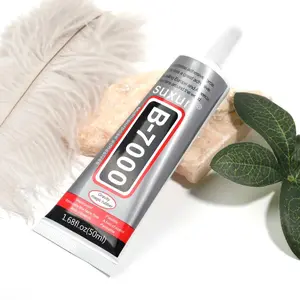 【G26】B7000 Glue with Rhinestone Applicator Kit, Clear B-7000 Glue with Precision Tip Art Dotting Stylus Pens All Purpose Superglue Adhesive for Phones Repair Jewelry Bead Nail Crafts DIY (50ML/ 1.68fl.oz)