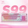 AULA S99 Series Creamy Gaming Keyboard, Tri-Mode Bluetooth-2.4GHz-USB-C PC Accessory with RGB Lighting, Media Knob, 99-Key Number Pad, Fixed Non-Replaceable Keycaps & Switches, Cool Gadget Wireless Keyboard to Increase Efficiency for PC, MAC