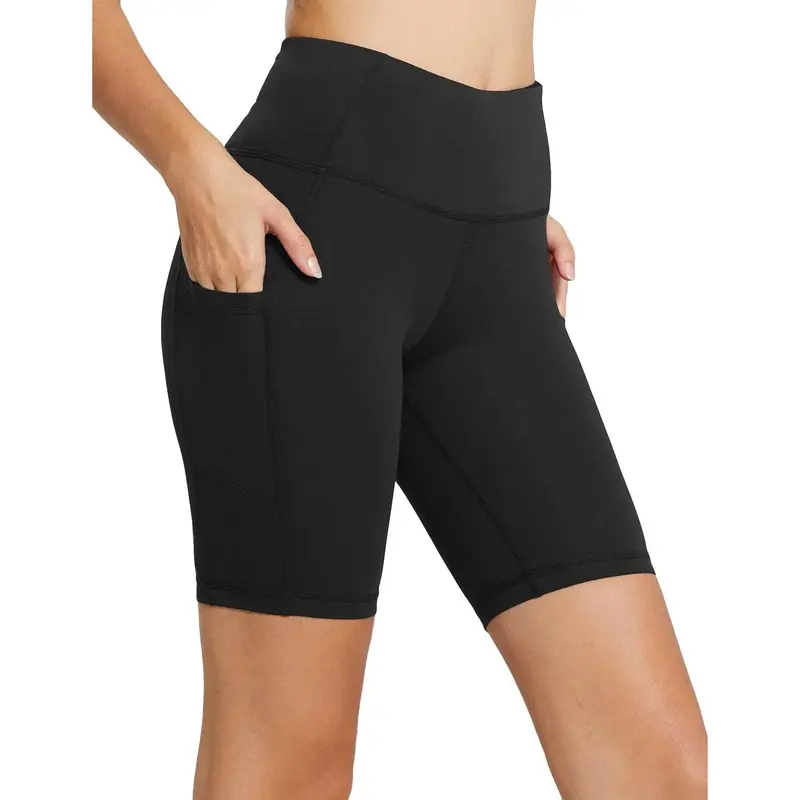 Biker Shorts for Women Workout Yoga Gym Spandex Athletic Running Volleyball Tummy Control Compression with Pockets 8" Black L : Clothing, Shoes & Jewelry athletic  dress workout  tops yoga  pants Adjustable Seamless Camisole Pack ice  cream  shorts