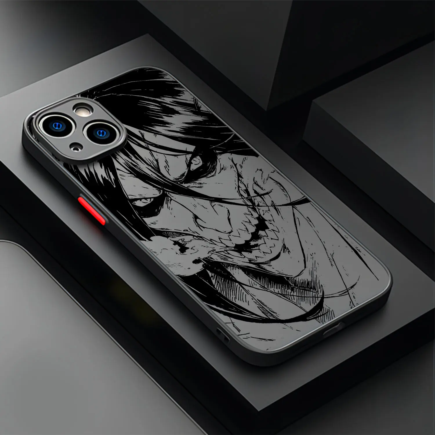 Colorful Anime Attack On Titan Phone Case for iPhone 17,16,15,14,13,12,11,Air,Pro,Max,Plus - Matte Transparent Back Cover, Protective Personalized Animal Casing Accessory for Handheld Cellphone Smartphone Devices