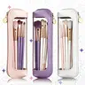 Portable Lightweight PVC Makeup Brush & Cosmetic Bag, Multi-Functional Zipper Pouch for Smooth Single Item Organizer for Travel & Stationery Storage, Trendy Girls' Essential Organizer