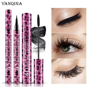 YANQINA Red Leopard Print Eyeliner Mascara 2-in-1 Set Waterproof Quick-Dry Smudge-Proof Southeast Asian Makeup