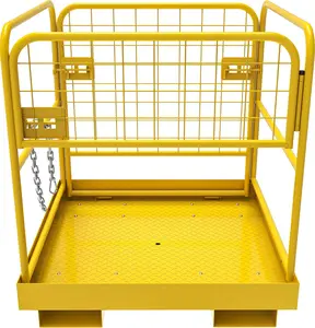 OEDRO 36 "x36 Forklift Safety Cage, 1200lbs Forklift Man Basket Work Platform, Heavy Duty Collapsible Lift Cage for Most Aerial Jobs