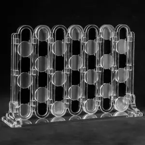 Acrylic Four In A Row Game - Clear with Black and Frosted Game Pieces