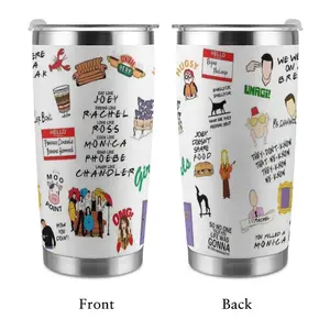 Friends TV Show 20oz & 40oz Tumbler, Stainless Steel Insulated Travel Cup, Iconic Quote & Art Collage, You're My Lobster, Central Perk, Hugsy the Penguin, Regina Phalange, Princess Consuela Banana Hammock, Pivot, Unagi, Smelly Cat, Joey Doesn't Share Food