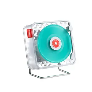 Retro Turntable Speakers - Vitrola Shaped Speaker with White Noise Kawoo Waves and RGB Light - Smartphone, Audio