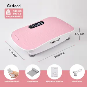 GetMod Smart Vibration Plate ,Whole Body Workout Vibration Platform for Wellness and Fitness,Exercise Machine, Bluetooth music,LED screen
