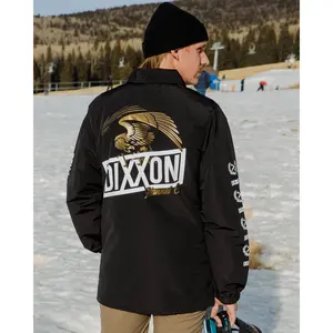 White & Gold Golden Eagle Coaches Jacket - Black