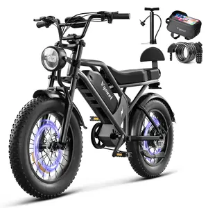 DXH Electric Bike for Adults, Peak 1500W Powerful Motor, 48V 18Ah Battery | 20" Fat Tire Ebike | 7-Speed Transmission | Up to 32MPH | 68+ Miles Range | All-Terrain E-Bike