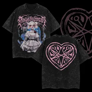 [Baby Gang] No Love Like Your Own Bring Me The Horizon Heavy Metal Washed Shirt Unisex Oversize Rock Band Cotton T-shirt Gift For Rock Music Lovers Gothic Punk Emo Grunge Y2K Outfits Vintage 90s Graphic Tees Graphic Streetwear T-shirt BMTH Merch