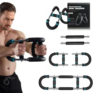 Arm Trainer, 60-110lb Adjustable Chest Workout Equipment, Arm Trainer, Arm Strength Trainer, Portable Power Twister Bar,Portable Spring Resistance for Home Workout Equipment