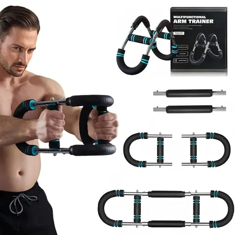 Power Twister Bar - Unisex Adjustable Arm Trainer, 60-110lbs Portable Spring Resistance Equipment for Home Workout, Strengthen Muscles in Arms & Chest