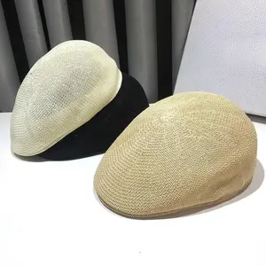 Summer Lightweight & Breathable Hat — Vintage, Versatile Flat Cap — Open-Weave Mesh Design — Sun-Shading & UV-Protective Straw Duckbill Cap