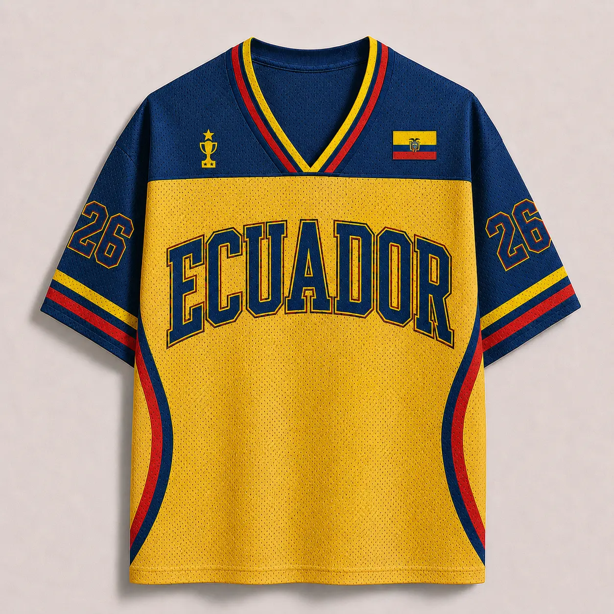 Ecuador Graphic Mesh Jersey, Breathable Athletic Tee, Unisex Oversized Sports Top, Retro Streetwear, Ecuador Inspired Apparel, Casual Sportswear, Everyday Fan Gift