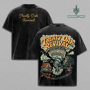 Treaty Oak Revival, Band T-Shirt, Vintage, Acid Wash, Country Rock, Red Dirt, Southern Rock, Music, Heavy Cotton, Oversize, Unisex, Retro, Graphic, Concert Tour 2025, Fan Gift, Top