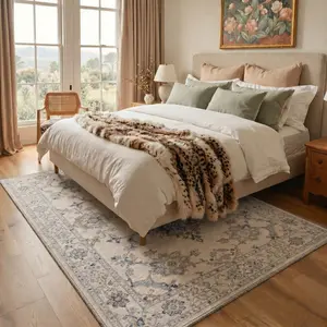 【Deals For You Days】GENIMO Area Rug Machine Washable Non Slip Pet Friendly Soft Floor Carpet for Living Room Bedroom Kitchen Hallway Home Decor Indoor Rug,ARP5783-OCHRE BLOOM