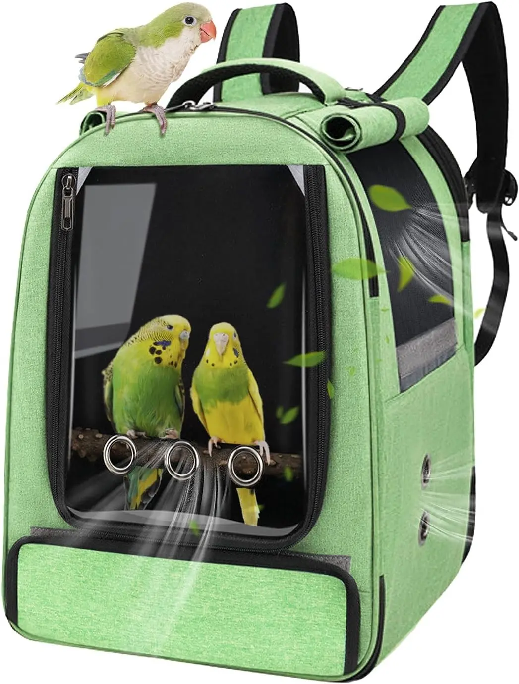 Bird Backpack Carrier,Bird Travel cage Backpack with Tray and Standing Perch,Feeding Tank,Waterproof pad,Used for Parakeets,hornbirds,Lovebirds,Small and Medium-Sized Bird