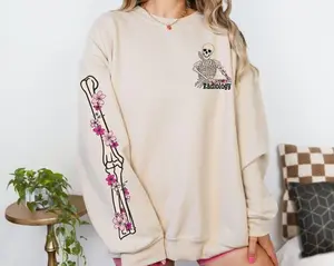 Radiology Skeleton T Shirt, Floral Skeleton Sweatshirt, Cute Rad Tech Crewneck, Student Graduation Gift, Trending Medical Graphic Tee, Healthcare Outfit