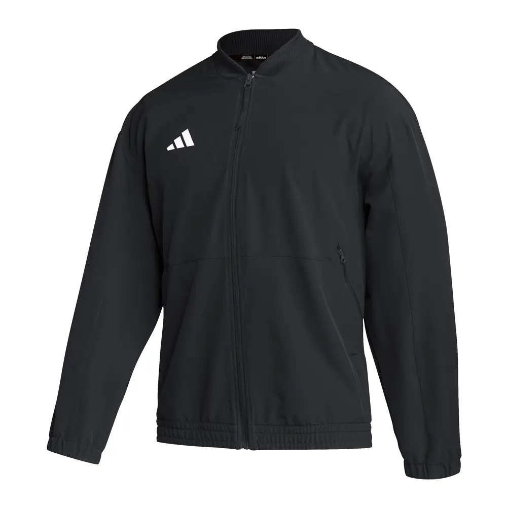 adidas Mens Travel Woven Jacket Training Athletic Outerwear Casual Lightweight - Black