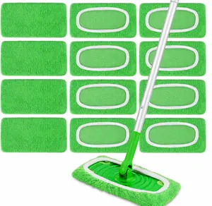 12Pcs Reusable Microfiber Mop Pads Compatible with Sweeper Mops,Dry Sweeping Cloths & Wet Mopping Pads Refills,Washable Mop Pads for Floor Cleaning