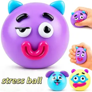 2026New Dog Face Swap Soft Slow Rising Squeeze Toy, Cute Sensory Fidget Toy, Stress Relief Decompression Toy for Adults Kids (C: Purple)