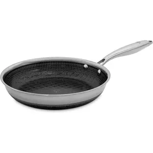 Hybrid 9.5" Frying Pan, Tri-Clad Stainless Steel and Nonstick Ceramic  Free, no PFOA, no PTFE, no Teflon, Non  Cookware, Metal Utensil Safe,  Cooktops, Oven Safe