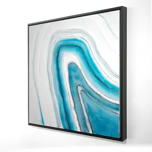 212 MAIN 2081-2424-AB39 24x24 in. Round Geode Framed Art Print - Modern Abstract Design, Mineral Swirls Artwork for Home Decoration, Wall Display