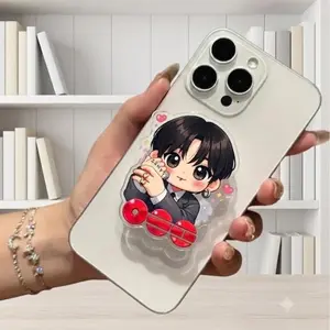 Custom Handmade Chibi Jk Idol Acrylic Griptok For Aesthetic Phone Accessories