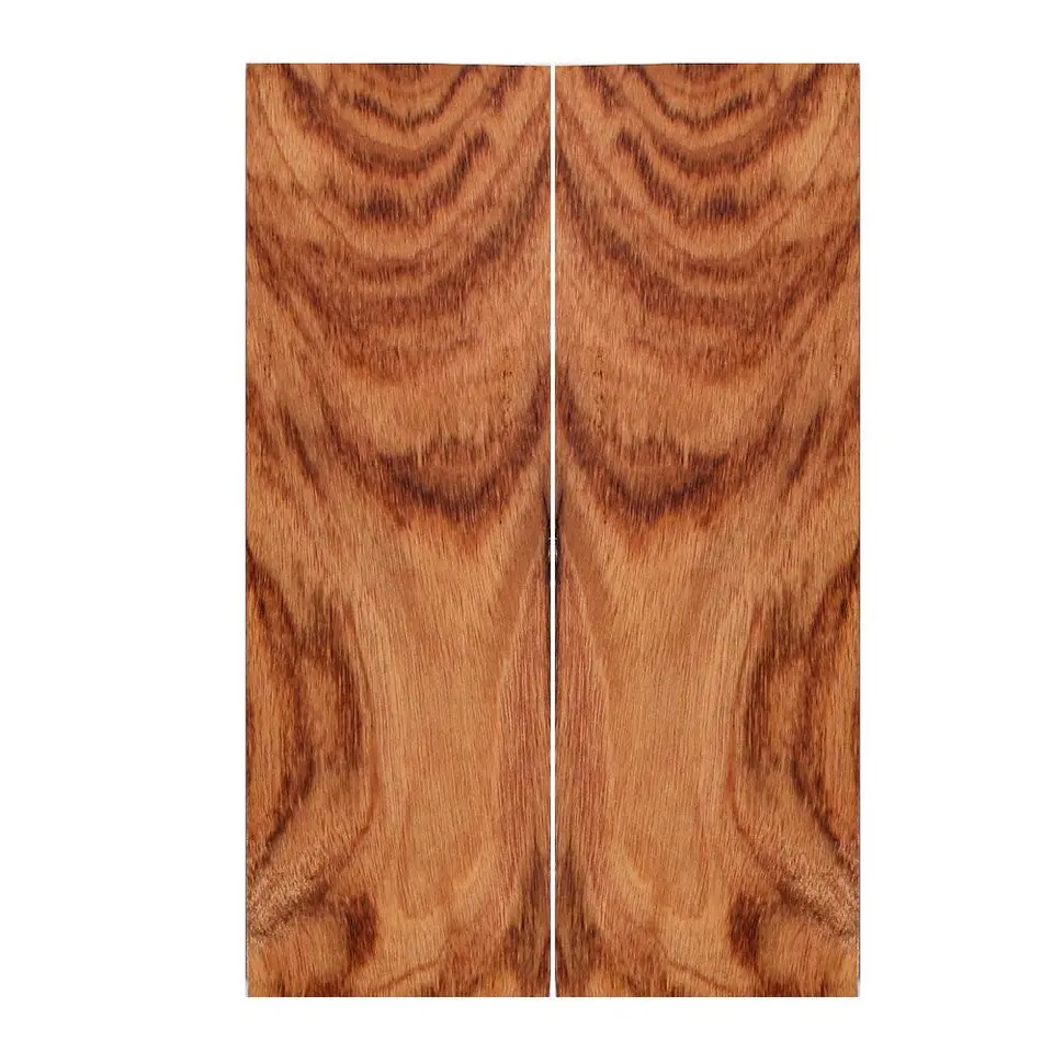 Bookmatched Brown Hardwood Knife Handle Scales – Size 3/8 x 1 9/16 x 4 3/4 inches – 1 Pair
