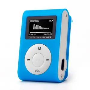 Portable Mini MP3 Player with LCD Screen Metal Clip USB MP3 Music Players Support SD TF Card 32GB Memory Durable Aluminium Audio Walkman