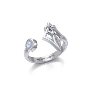 Small Sterling Silver Goddess Ring with Gemstone TRI1801