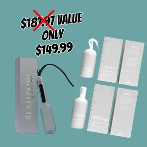 Hair care bundle - ceramic straightener with leave in conditioner and heat protector