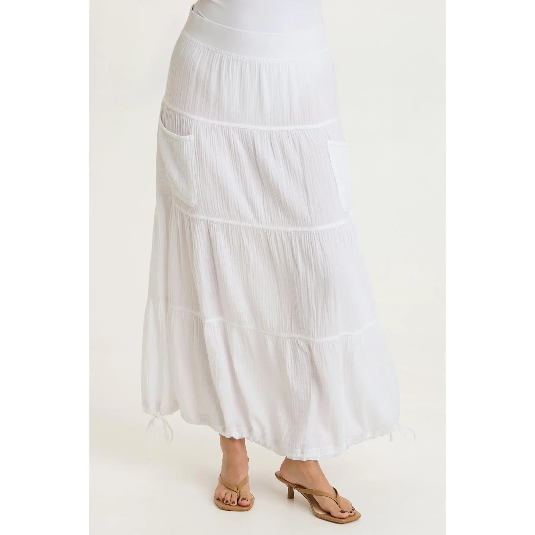 Hewson Gauze Bubble Tiered Skirt