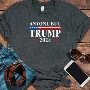 Anyone But Trump 2024 Anybody But Trump American Flag T-Shirt T-Shirt 2024
