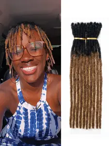 10pcs Human Hair Bundles 0.6cm Width 4-16 Inches Handmade Permanent Braids Extensions, Suitable for Men Women Kids, Dyeable Bleachable Curling