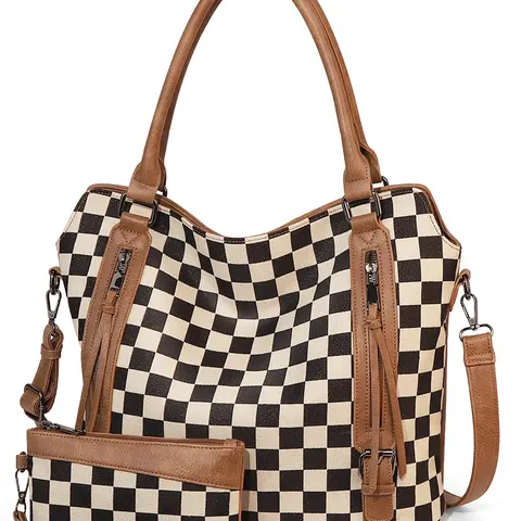 【Black Friday】Plaid Retro Handbag, Large Capacity Bag Set, Fashion Crossbody Commuter Shoulder Bag for Fall & Winter, Stylish and Versatile Design, Christmas Gift