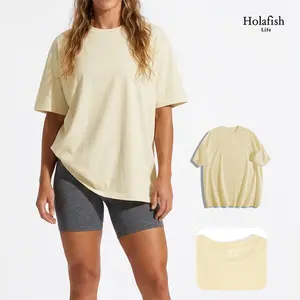 Holafish Women Basic T Shirts Cotton,Unisex Crew Neck Short Sleeve Summer Shirts,Solid Loose Fit Tshirt, Plain Workout Tops, Undershirts 2026 Fashion,S-5XL